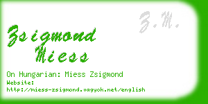 zsigmond miess business card